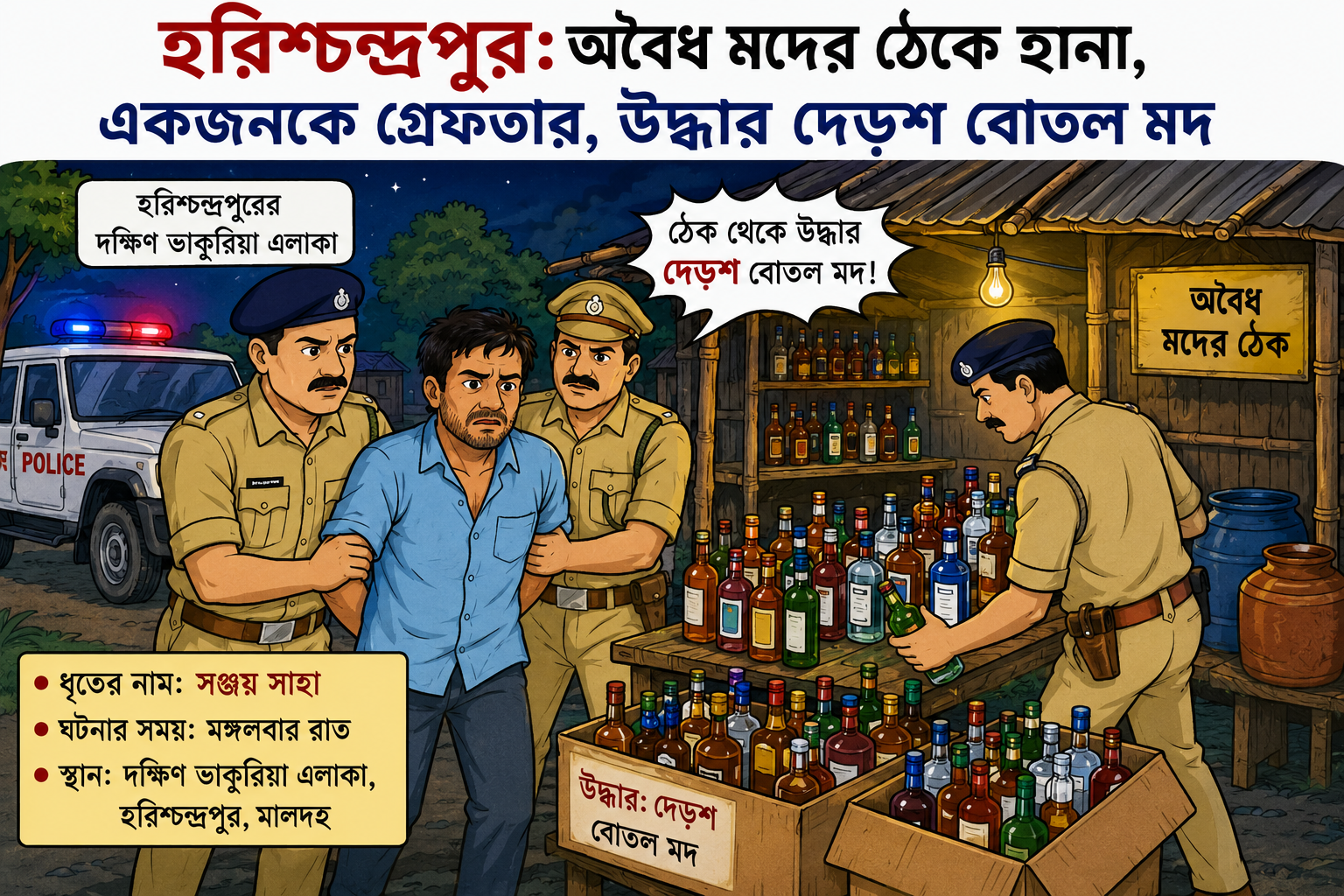 অবৈধ ঠেক, গ্রেফতার