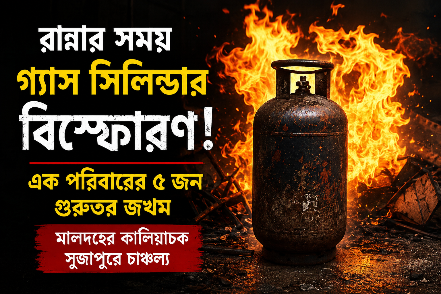 রান্নাঘরে গ্যাস সিলিন্ডার বিস্ফোরণ, দগ্ধ একই পরিবারের পাঁচজন